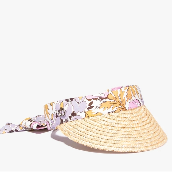 TED BAKER Kylow Printed Straw Visor in Pink main image 7
